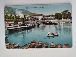 Dampfschiff, Neuchâtel, Le port,  um ca. 1920