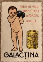 Publicité ancienne Galactina enfant musculation boîte
