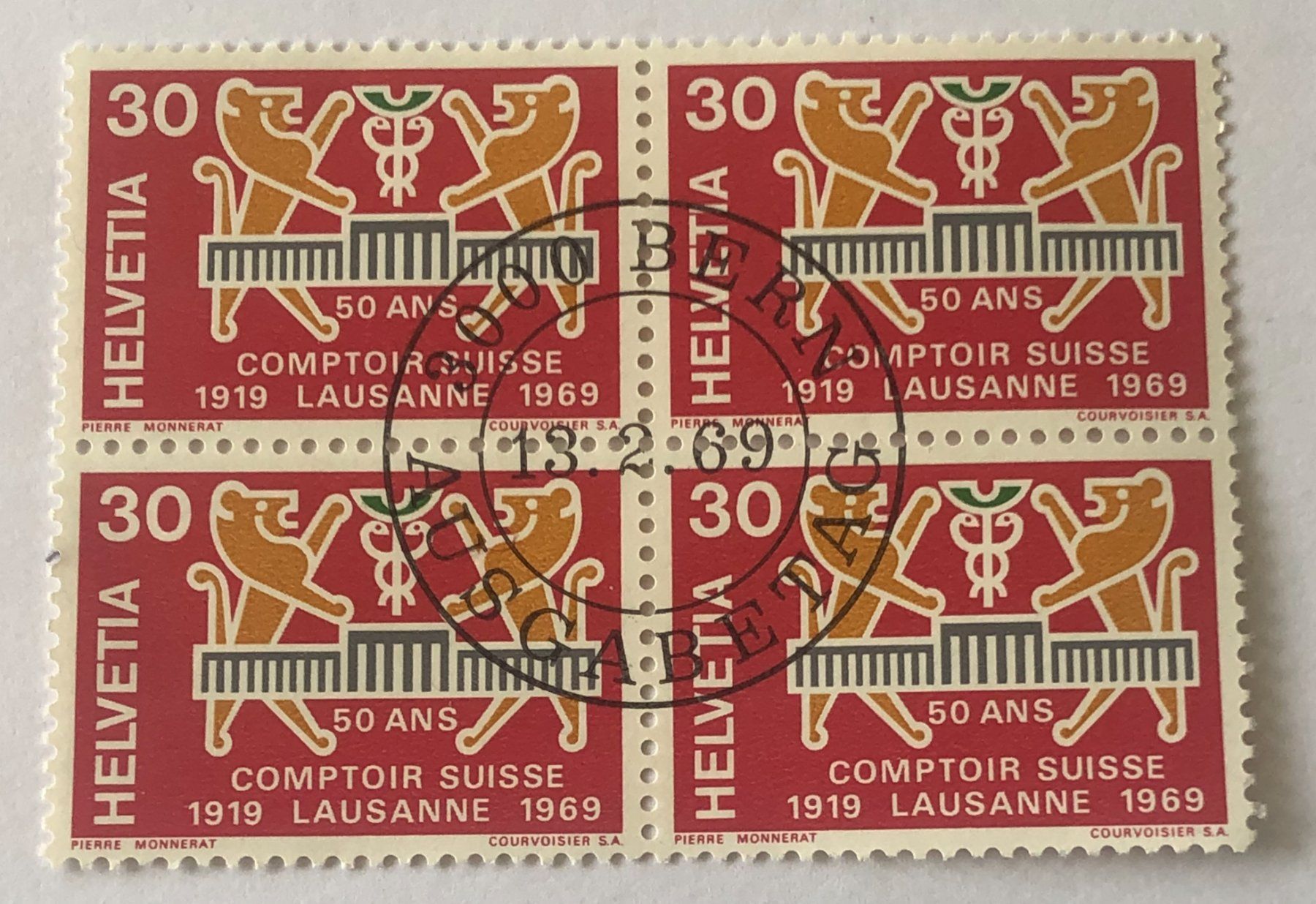Tutti i francobolli: 4 er Block Nr.463 mit Vollstempel  Bern – Usato da Aarau venduto da Billa007