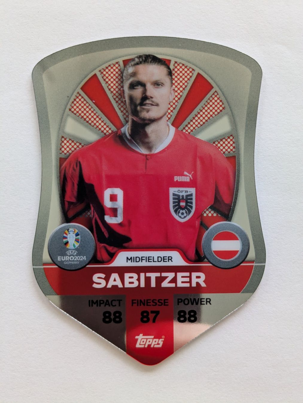 Topps Sammelbilder & Trading cards: Topps Euro 2024 Chrome Shield Sabitzer – Gebraucht aus Genève von x_m_2v65