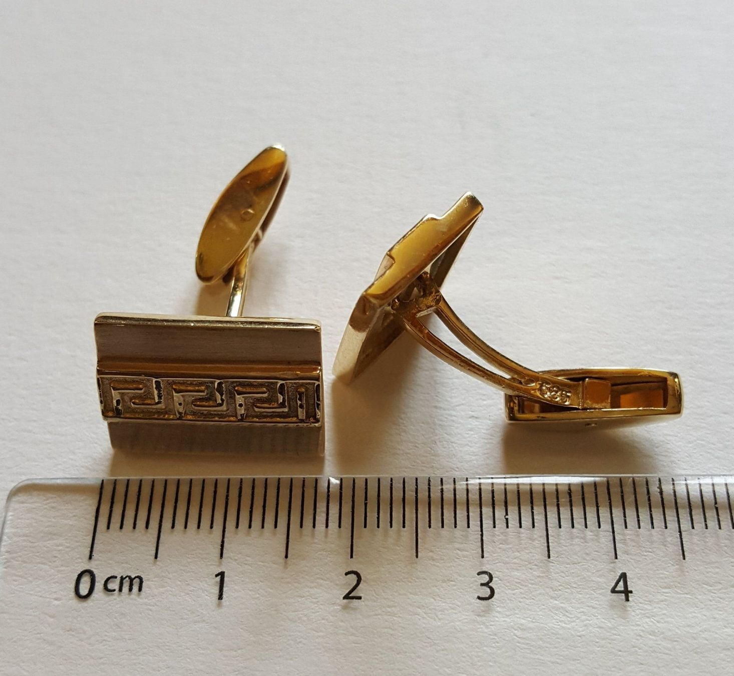 Gemelli: Gold 585 Massiv Manschettenknöpfe – Usato da Wald ZH venduto da Aniade 3