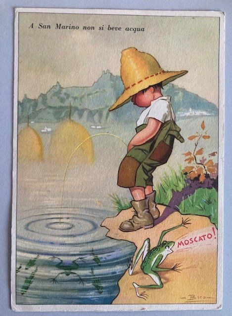 Ansichtskarten: Originale Ansichtskarte San Marino, datiert 1955 – Gebraucht aus Luzern von Kartenansicht