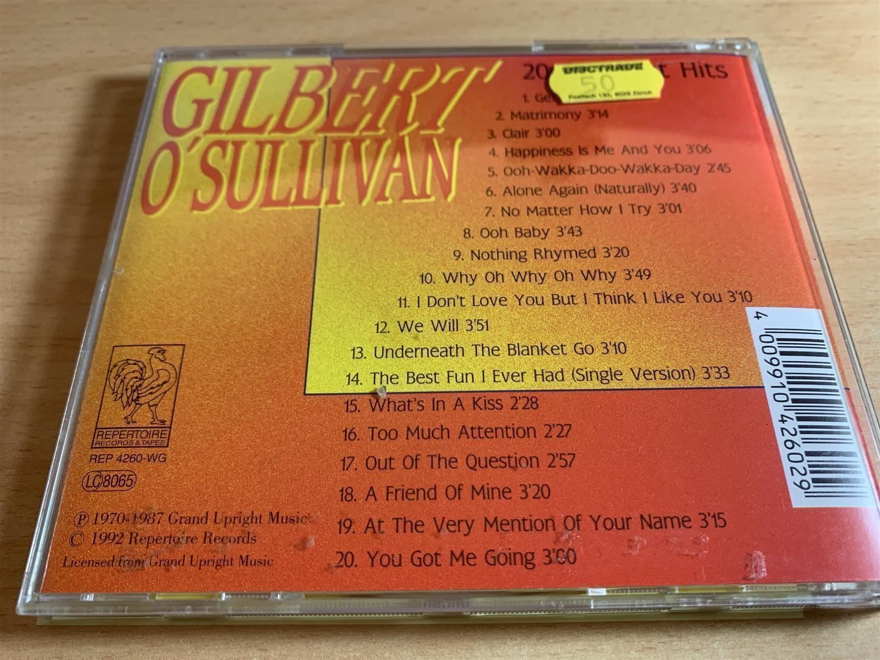 CDs: Gilbert O'Sullivan – 20 Greatest Hits – Gebraucht aus Rikon im Tösstal von Alpenmutz 1