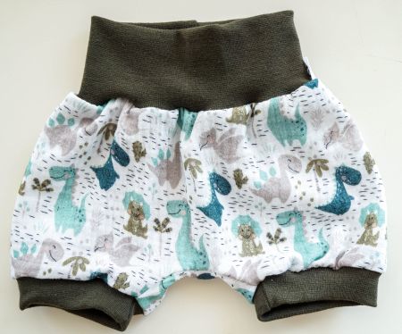 Kurze Pumphose aus Musselin mit Dinosaurier 50/56 NEU