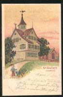 St. Gallen, Falkenburg, Künstlerkarte, gelaufen 1903