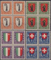 1923, J25-J28 Satz Viererblöcke postfrisch **. Kat: 160.-