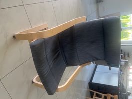Bequemer Sessel aus Holz & Stoff Ikea