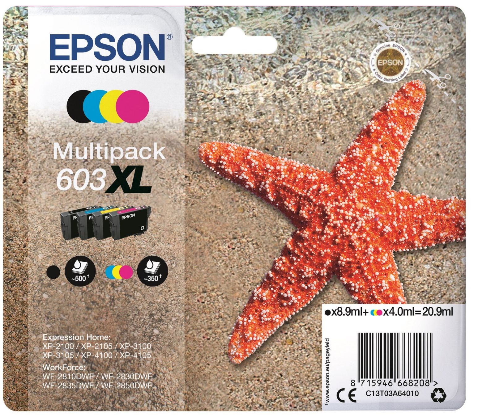 Epson Cartucce per stampanti & toner: Epson Expression Home XP-2100, WF-2810 Multipack, 603XL – Nuovo e nell'imballaggio originale da Glattbrugg venduto da copytron