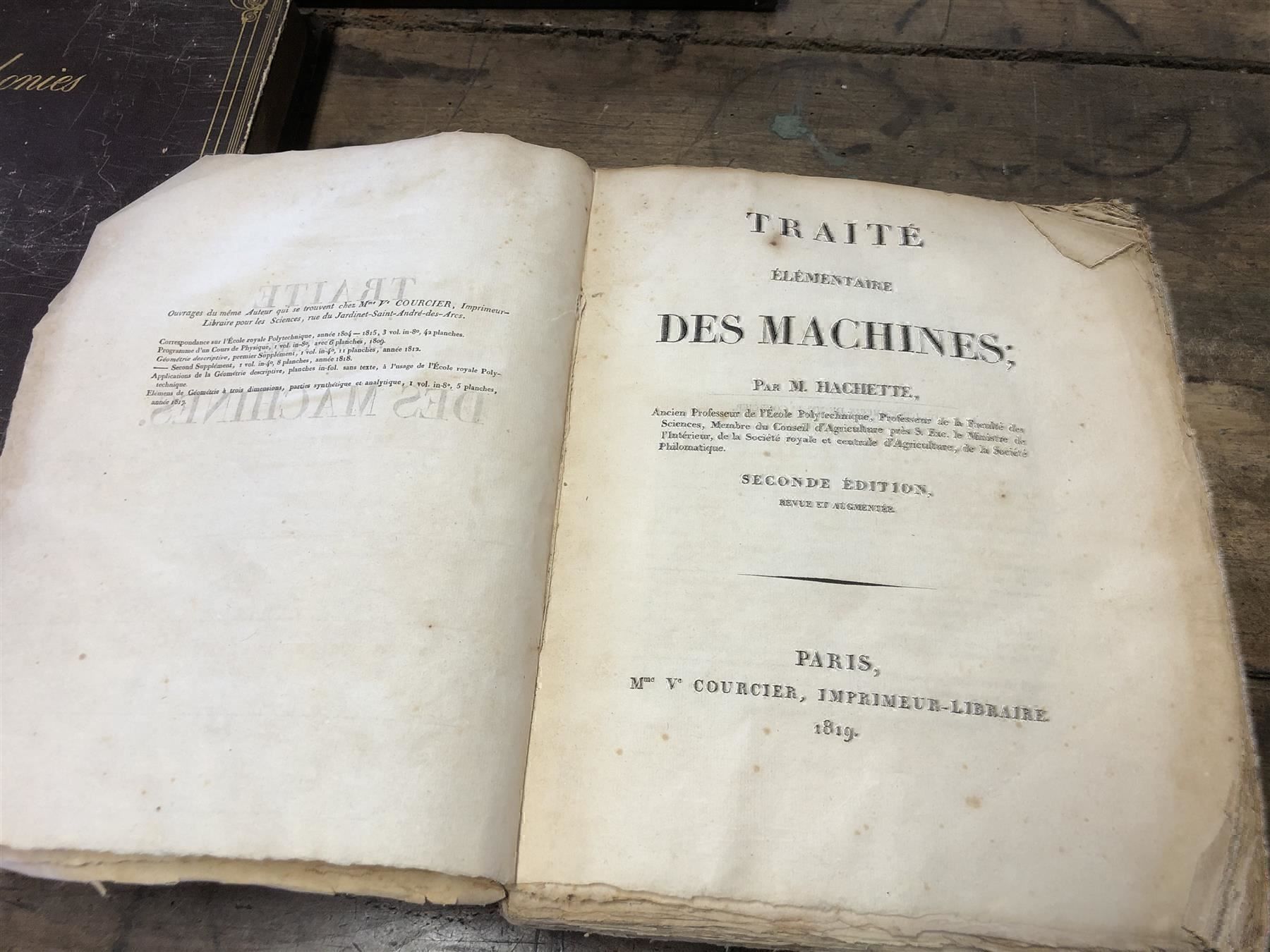 Alle Maschinen: ac) 1819 Traite Elémentaire des Machines – Gebraucht aus Bern von Jwpm66 1