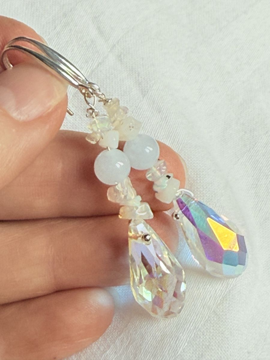 Orecchini pendenti & Orecchini a lobo: Opal, Aquamarin & Swarovski Crystalls NEU – Nuovo e nell'imballaggio originale da Basel venduto da Chili007 2
