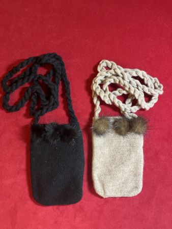 Princess Cashmere Handytasche, Beige, Schwarz, O/S