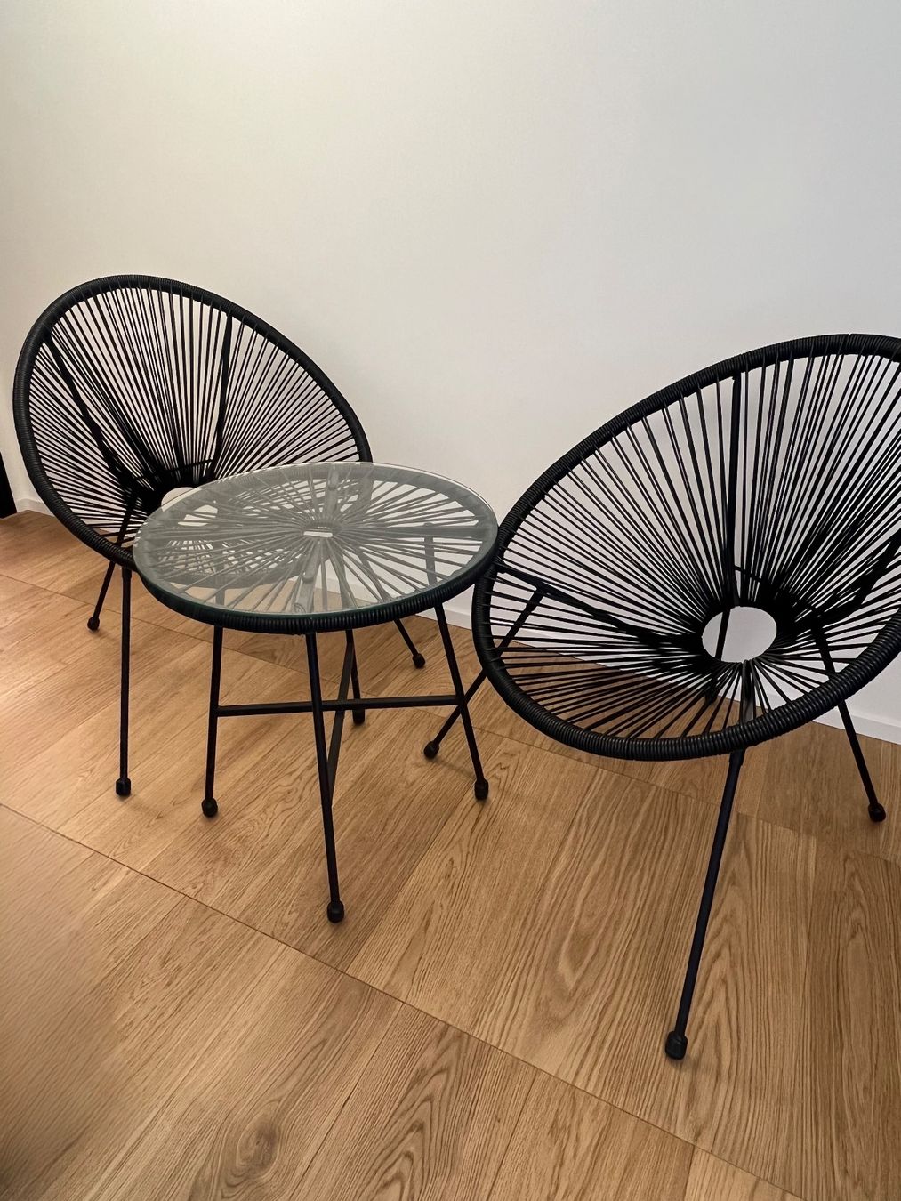 Set di tavolo e panche: 2 Gartensessel mit passendem Glastisch – Usato da Zürich venduto da sellerin