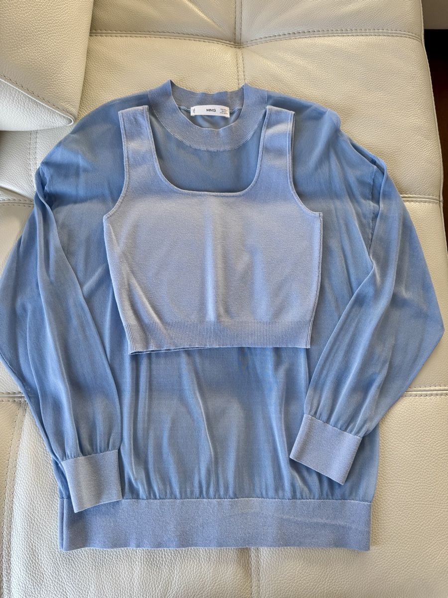 Mango Pullover & Sweatshirts: Brand New Mango Blue Knitted Set, Size S – Neu und originalverpackt aus Forch von ele_9gsf 1