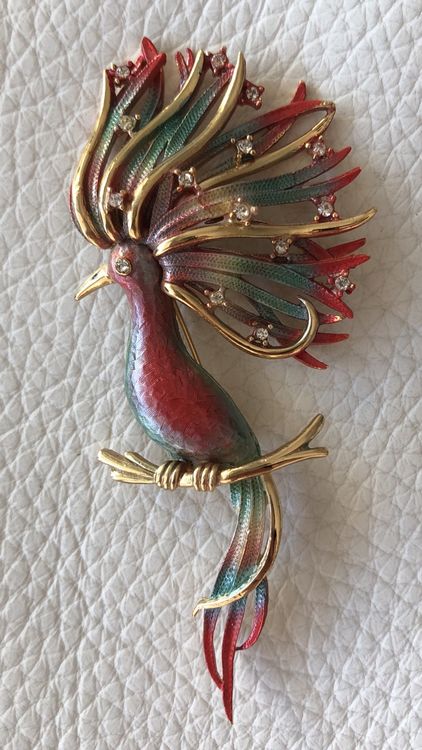 Broche d'arbre de Noël en strass multicolore vintage - France