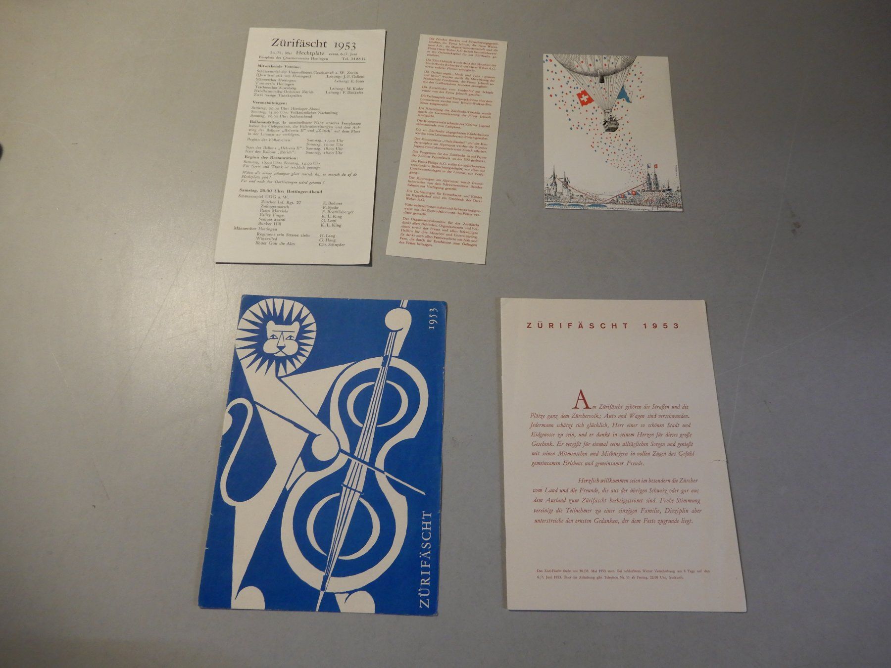 Dokumente: Zürifäscht 1953 Sammlung, Programm und Grusskarte – Gebraucht aus Erstfeld von Mario_boe0