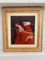 Tolles zeitgenössisches Ölgemälde „Cellospieler“, Colombi