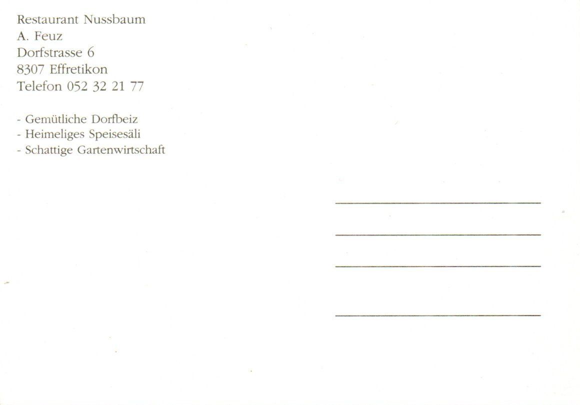 Cartoline postali: AK Restaurant Nussbaum Effretikon ZH – Usato da Greifensee venduto da scharmant 1