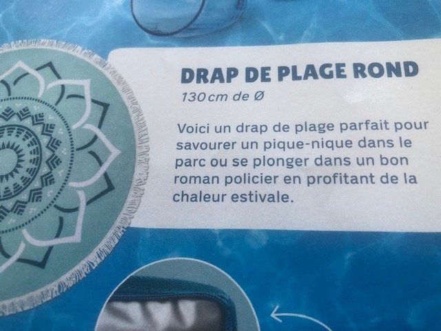 Coop Teli da bagno: COOP LETS CHILL DRAP DE PLAGE ROND 130 CM NEUF – Nuovo e nell'imballaggio originale da Bernex venduto da eunicefitz 3