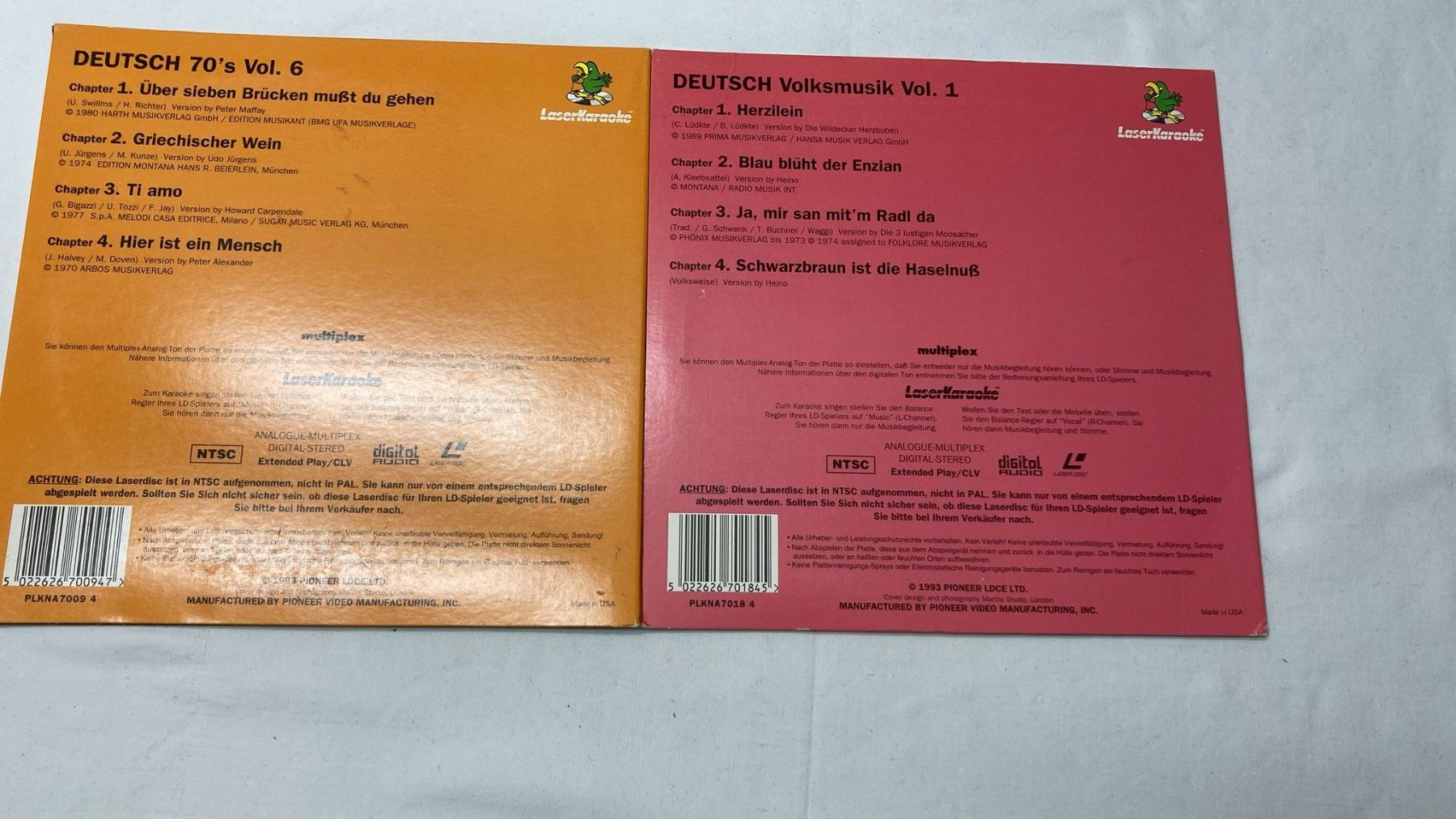 Tutti i DVDs: 2 Laser Karaoke Disc – Usato da Dietikon venduto da Rima57 1