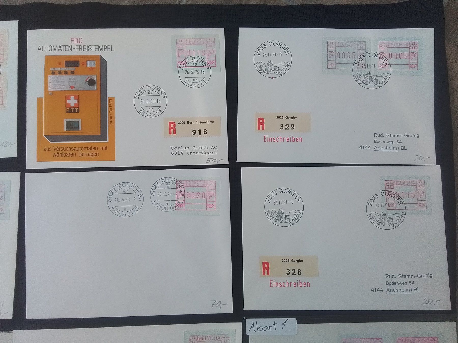 Tutti i francobolli: ATM - inklusive FDCs – Usato da Reichenburg venduto da Pipo-67 2