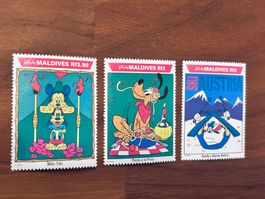 Disney Briefmarken Malediven, Micky, Pluto, Goofy