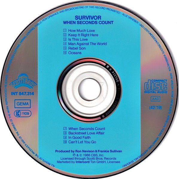 CD: Survivor – When Seconds Count – Usato da St.Gallen venduto da jalamusic 2