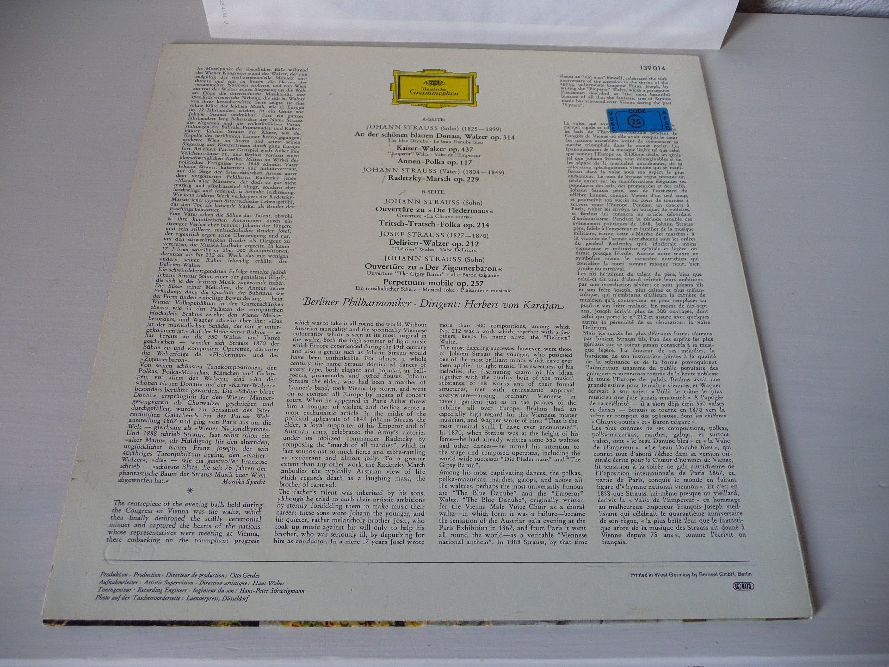 Dischi in vinile: Vinyl der Berliner Philharmoniker -Vinyle du Philharmonique – Usato da Savagnier venduto da Marderuth 1