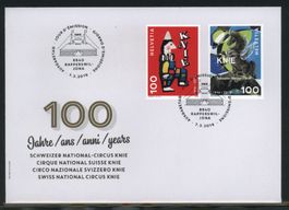 2019, FDC, 100 Jahre Schweiz. National-Circu (Nr. 1713–1714)