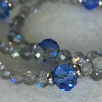 Labradorit Kette mit tschechischem Glas