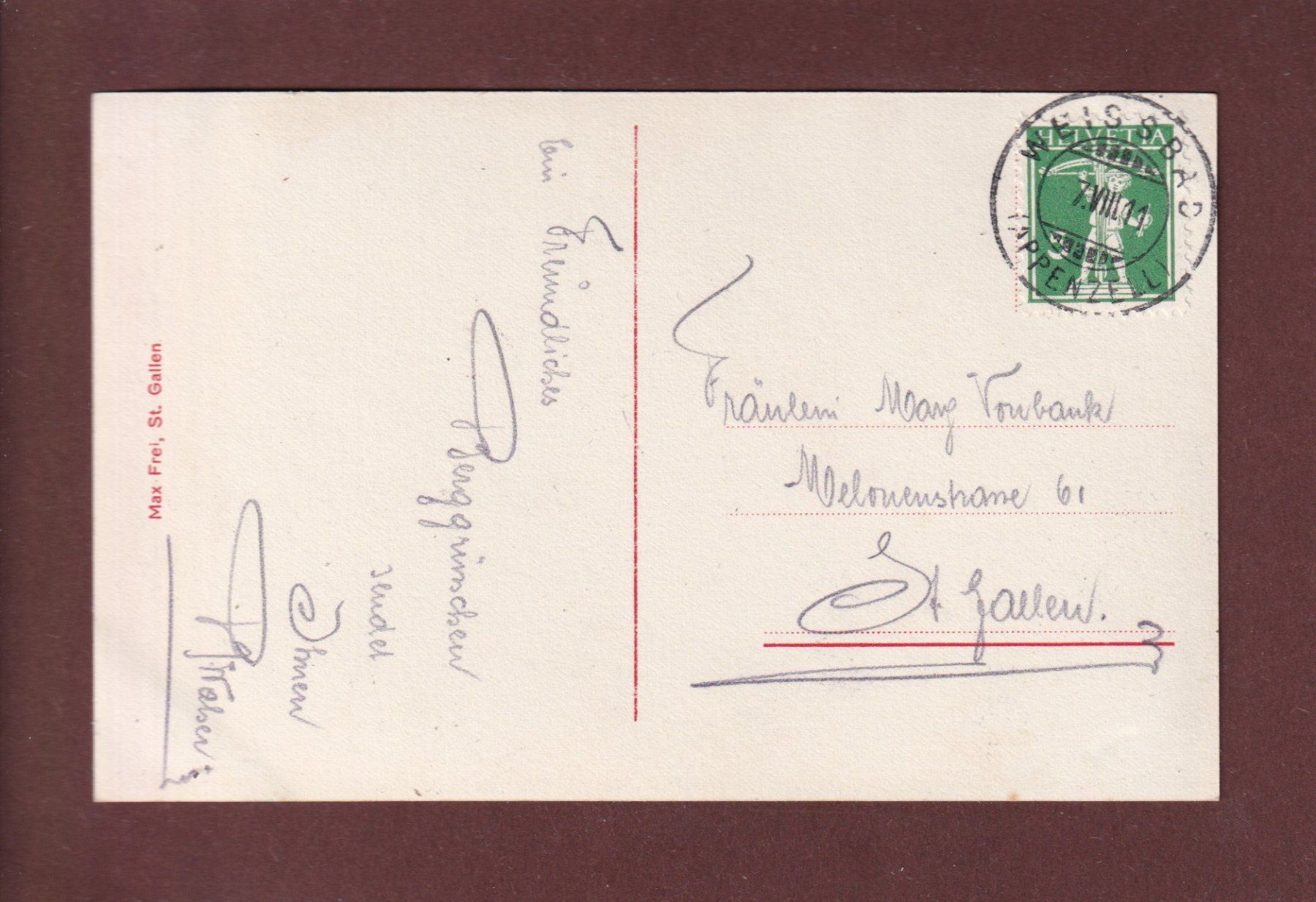 Cartoline postali: FÄHLENSEE mit Altmann - Leute - 1911 – Usato da Pully venduto da nicecards 1