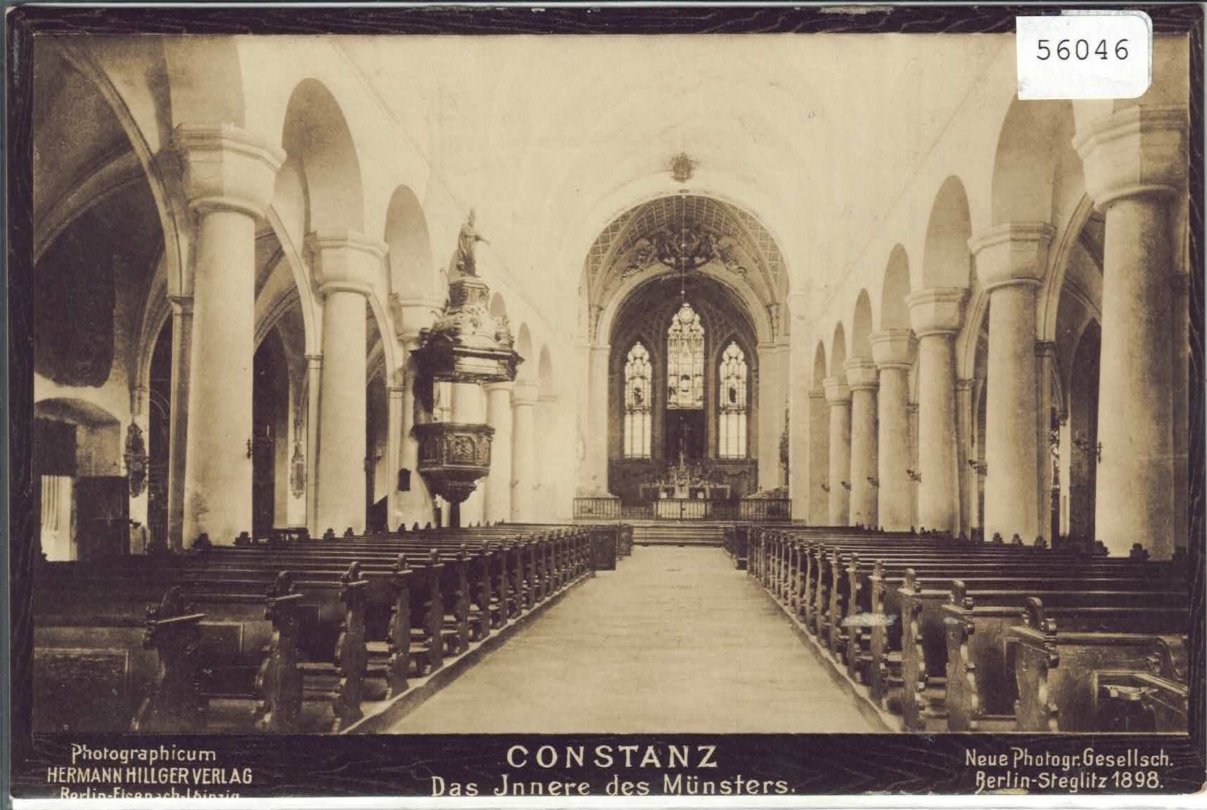 Cartoline postali: Konstanz - Constanz - Das Innere des Münsters – Usato da Ettingen venduto da Kartenplanet