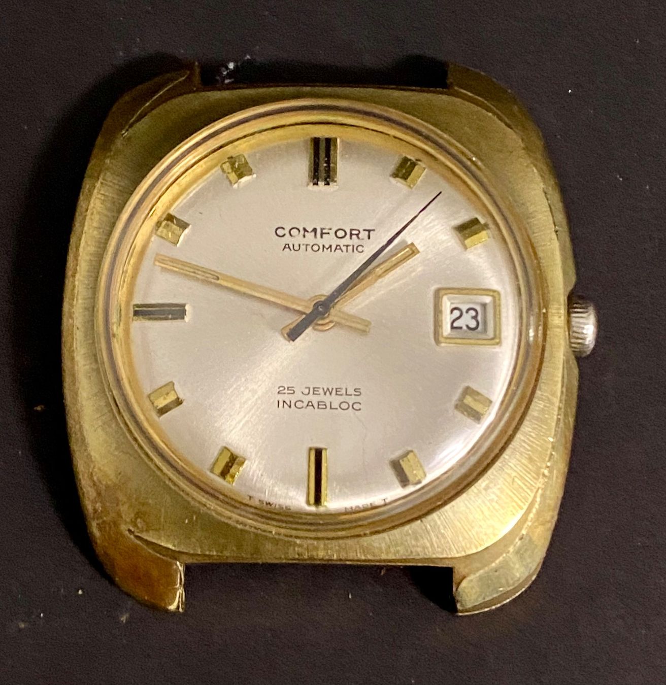 Uhren: Confort Automatic Date Plaqué Or 10G – Defekt aus Sion von ROBY_ROBY_ROBY