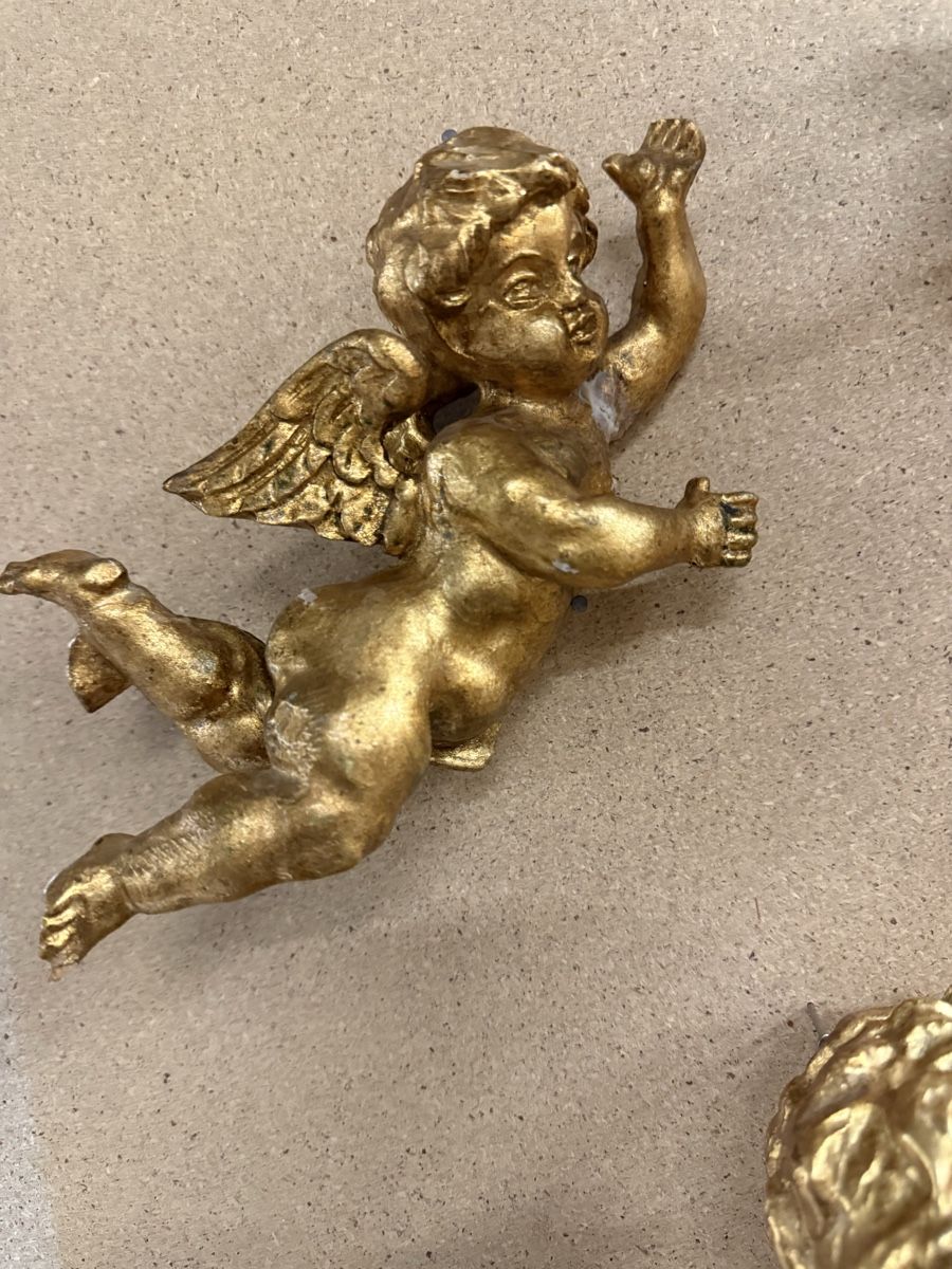 Statuette: Goldige Deko-Engel, 4 Stk., Barock Stil – Usato da Strengelbach venduto da RaenAntikDesign 6
