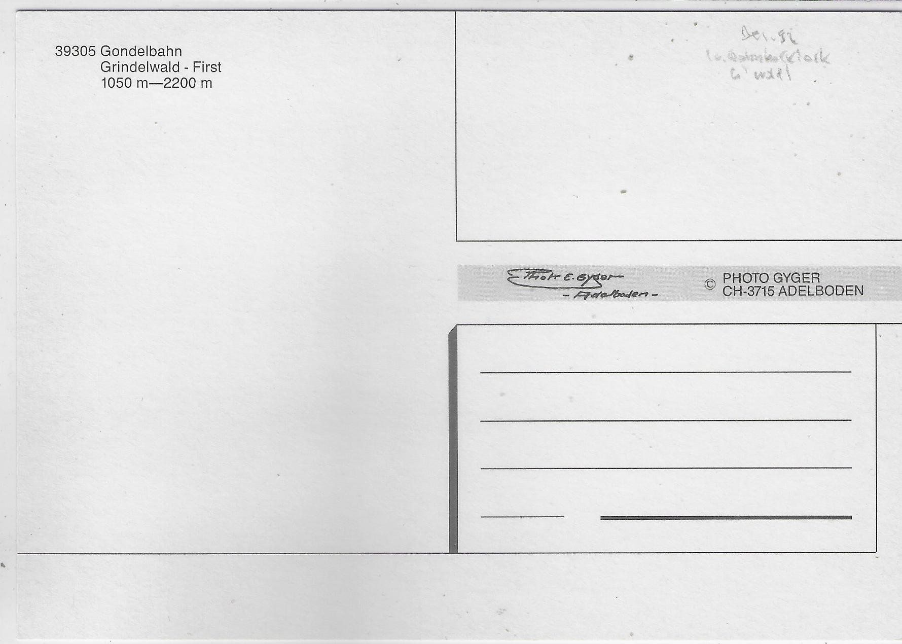 Cartoline postali: Grindelwald - Gondelbahn-Firstbahn – Usato da Ettingen venduto da Kartenplanet 1