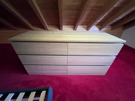 IKEA MALM Kommode, 6 Schubladen, 160x78 cm, Eichenfurnier we