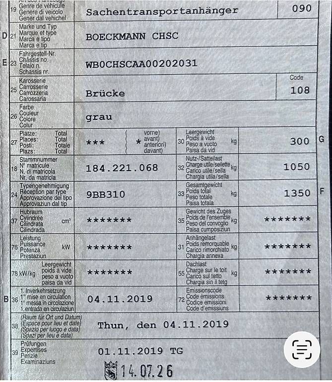 Böckmann Rimorchi: Böckmann Anhänger 2514/135 Hochlader – Usato da Reichenbach i. K. venduto da Arve70 4