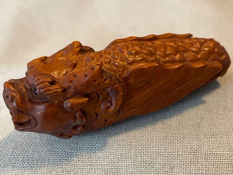 Statuette: Netsuke Holz, Shachihoko – Usato da Embrach venduto da Gauvain1 1