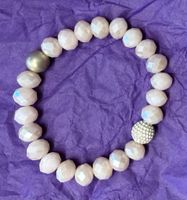 Rosa Glasperlen Armband mit Strass, Top Zustand!