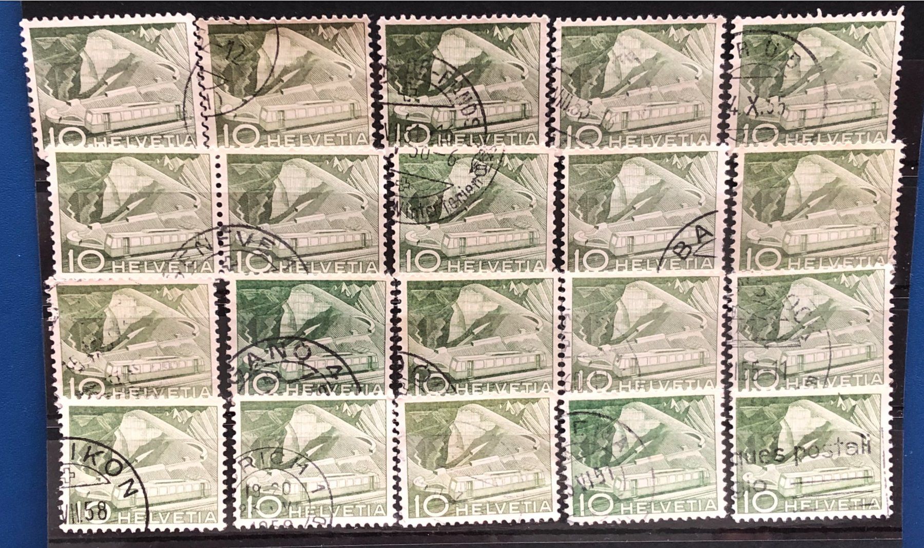 Tutti i francobolli: Nr.299 Steckkarte mit Stempel Technik und Landschaft – Usato da Aarau venduto da Billa007
