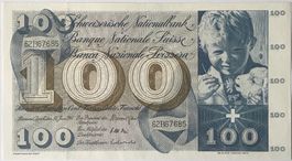 sehr schöne Schweizer 100 Franken-Banknote vom 30. Juni 1967