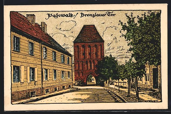Cartoline postali: Steindruck-AK Pasewalk, Strassenpartie a – Usato da Berlin venduto da bartko-reher