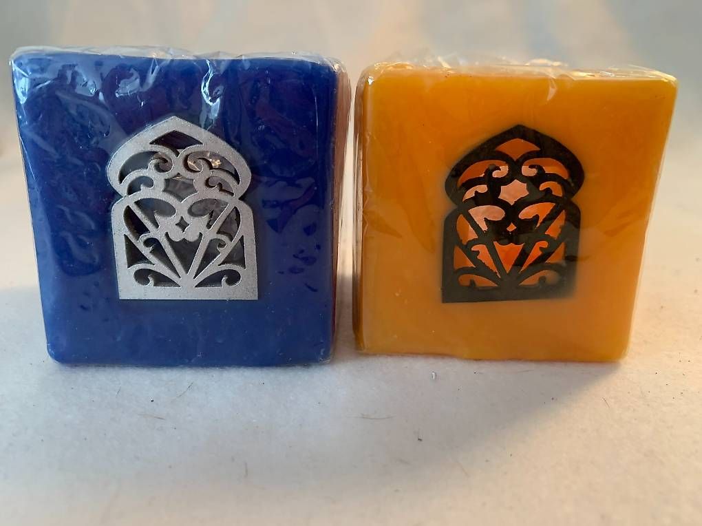 Candele: 2 Duftkerzen, blau & orange, neu A72 – Usato da Schötz venduto da amore14 1