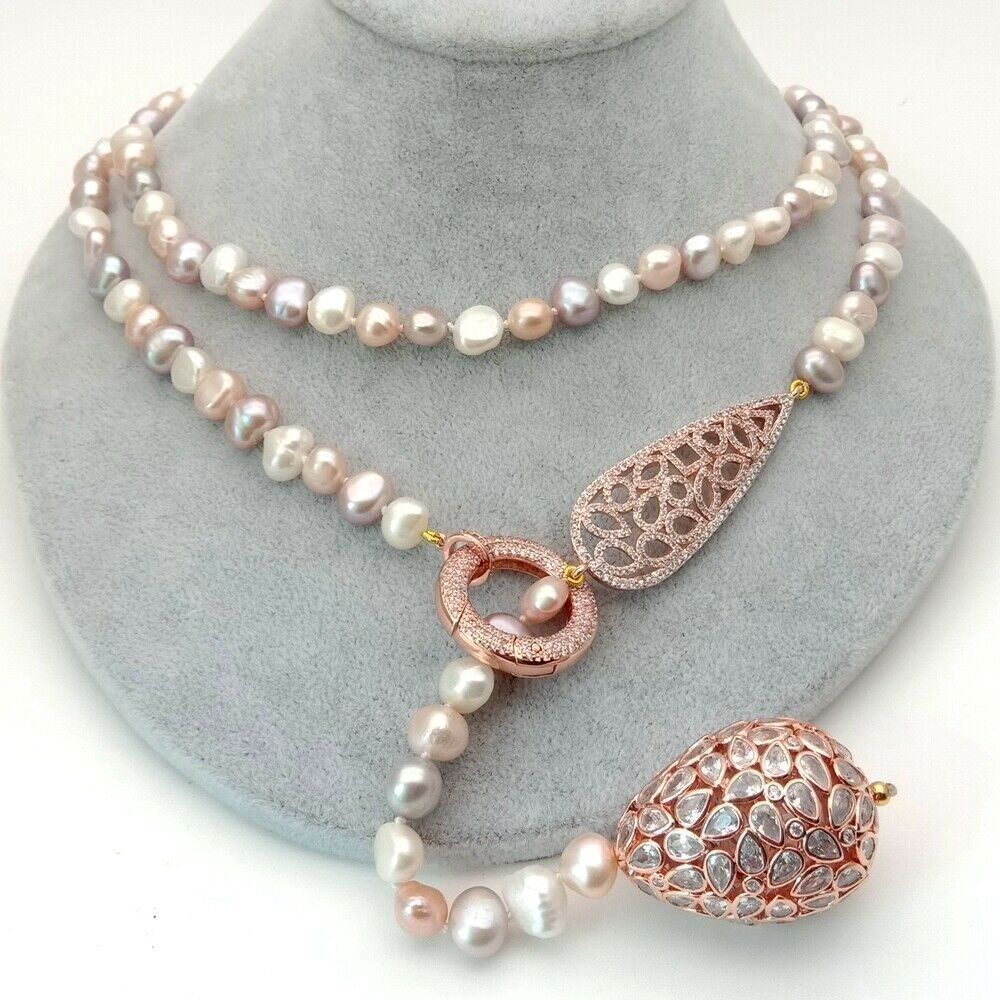 Catenine: AKTION Mina rosa Perlen Kette Echt Collier Perles Véritables – Nuovo (secondo la descrizione) da Prilly venduto da ilyria73 1