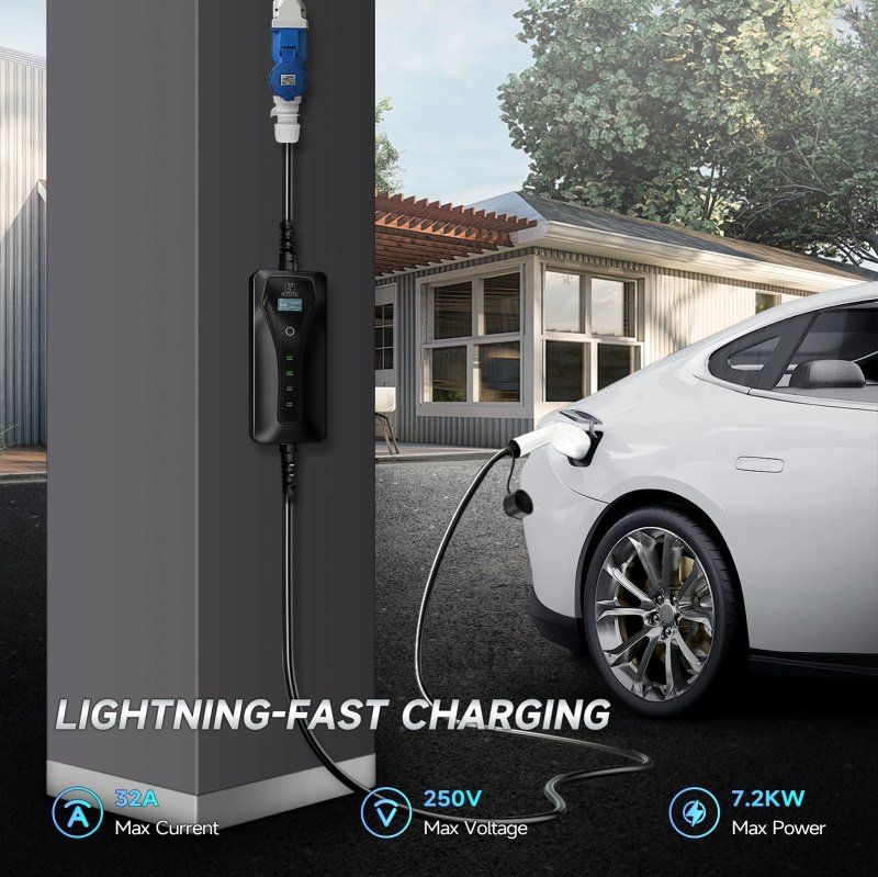 Caricabatterie: 7KW 32A E-Auto Tragbare EV-Ladekabel 32A J1772 Typ 1 – Nuovo e nell'imballaggio originale da Malans GR venduto da BUYBEST-Schweiz 1
