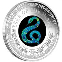 AUSTRALIAN OPAL LUNAR SNAKE 1 OZ UNZE SILBER AUFLAGE 5000 !!