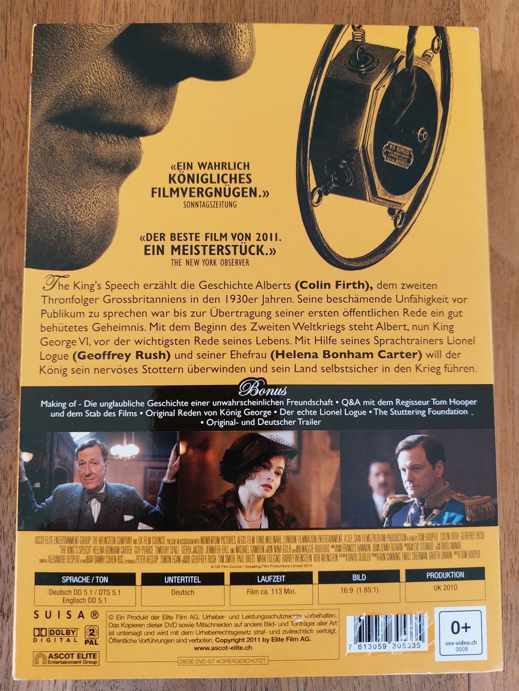 Alle DVDs: DVD - King's Speech – Gebraucht aus Rheinfelden von Onyx74 1