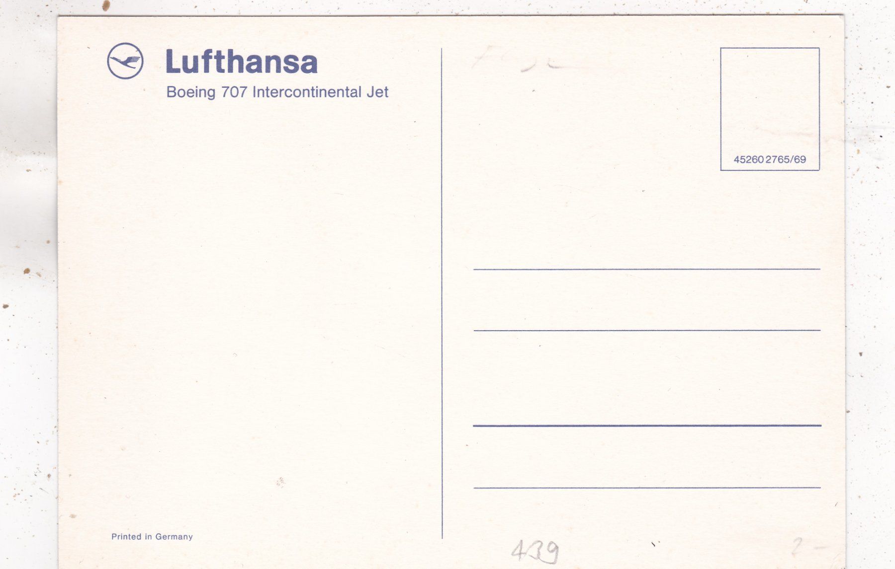 Cartes postales: Deutschland Lufthansa Boeing 707 – D'occasion à Herisau par Lisegrat2008 1