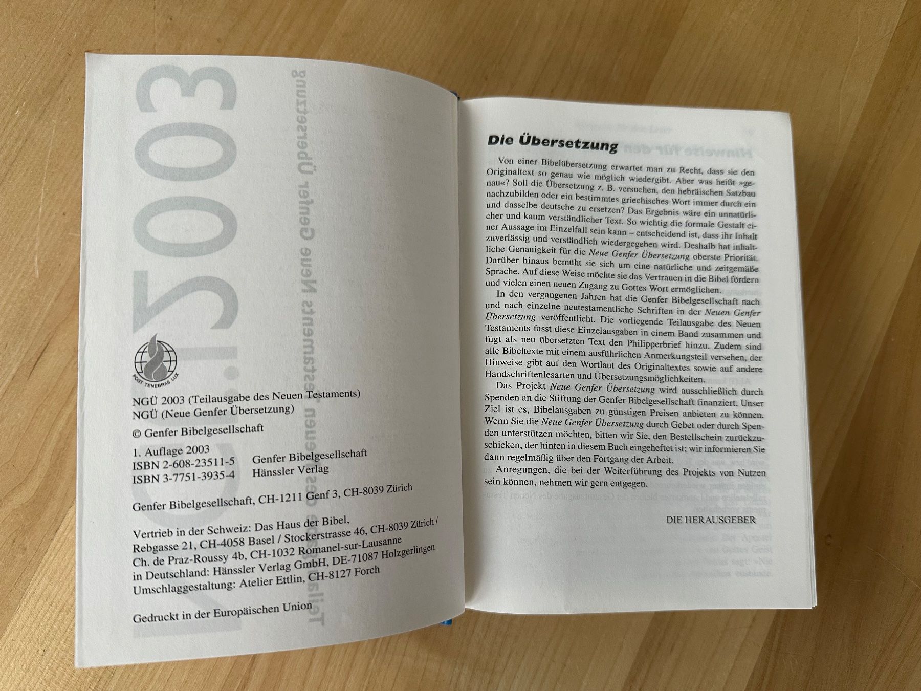 Libri: Bibel NGÜ 2003 – Usato da Zürich venduto da ruedigg 1