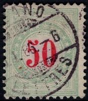 seltene 50 Rp. Portomarke hellblaugrün - SBK 100.00