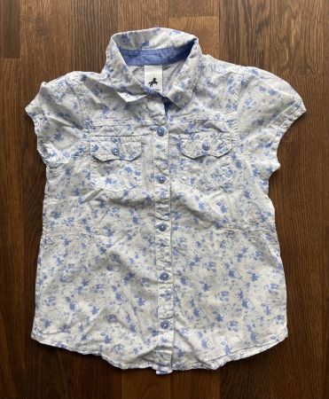 sommerliche Bluse hellblau-weiss, C&A, Gr. 116